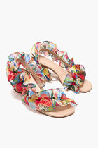 OCEAN VIEW RUFFLED MONSTERA HELLED SANDAL