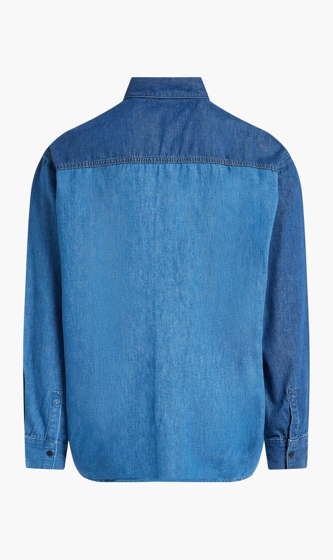 Colorblock Denim Shirt