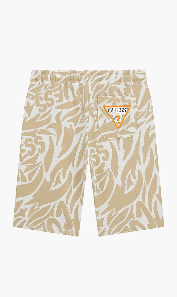 All over Logo Print Regular Fit Shorts