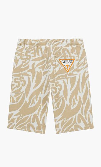 All over Logo Print Regular Fit Shorts