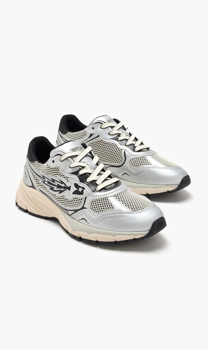RUN ROCKET M - LOW SNEAKER REFLECTIVE/PRINT/MES SILVER/BLACK