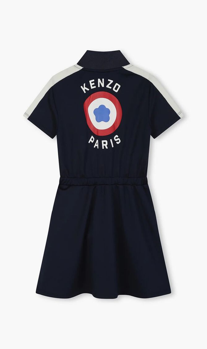 Logo Print Drawstring Dress