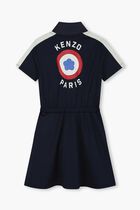 Logo Print Drawstring Dress