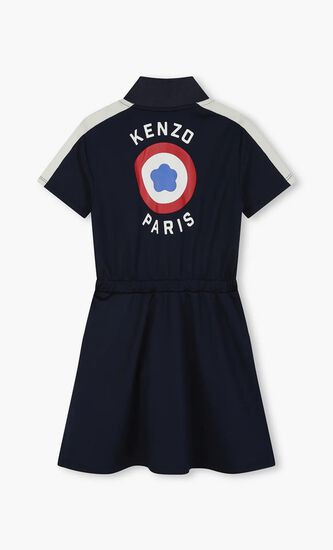 Logo Print Drawstring Dress