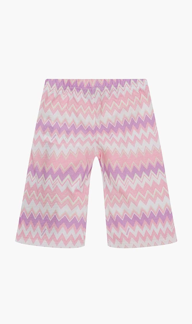 Chevron Print Cotton Flared Leggings