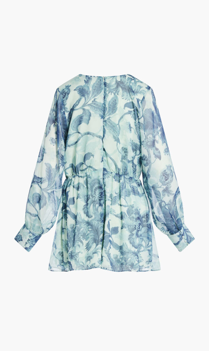 Long Sleeve Candis Romper Crinkle Chiffon