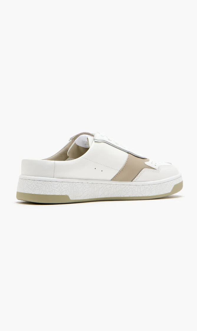 MULE WHITE BROWN LEATHER LADIES