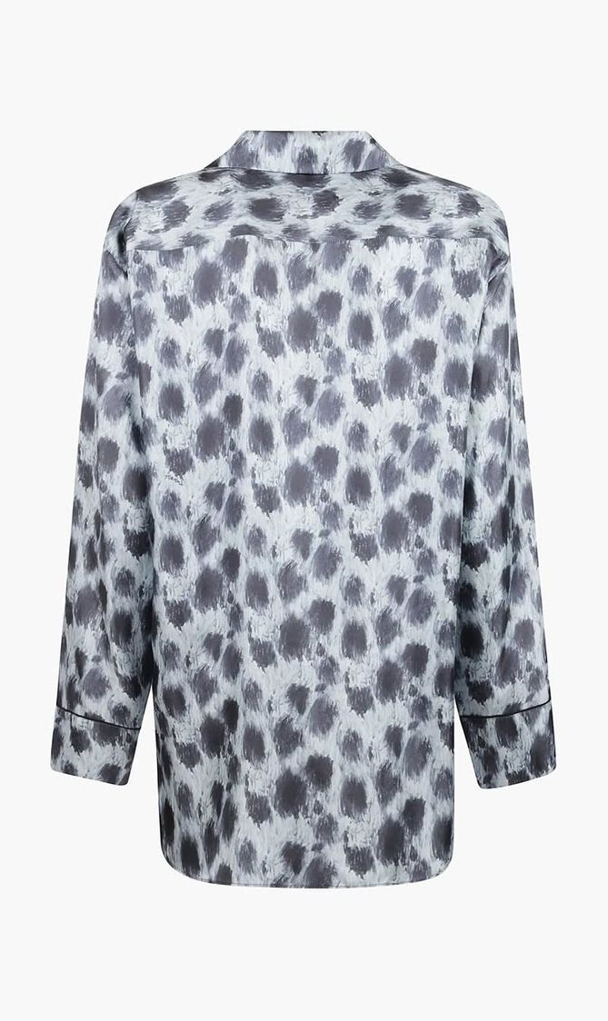 Animal Printed Straight Hem Shirt
