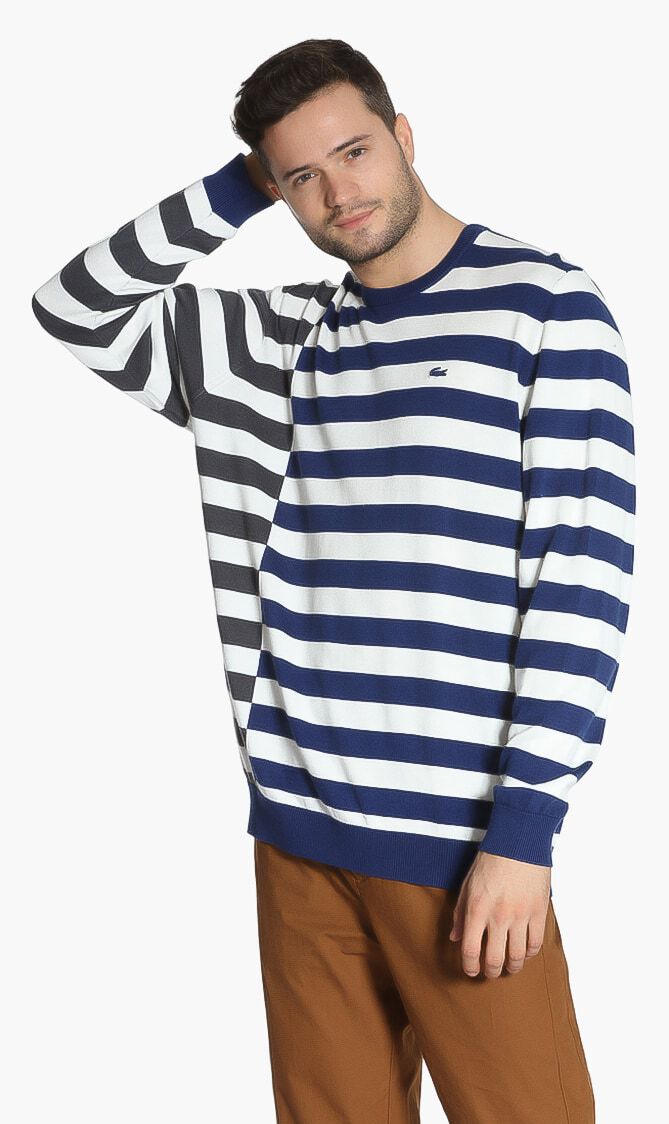 Lacoste central panel crew sweatshirt cheap
