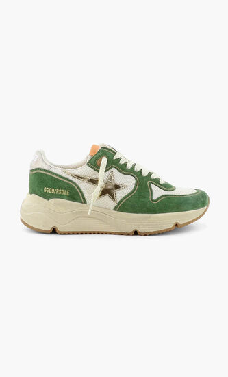 RUNNING SOLE NET UPPER SUEDE TOE AND SPUR LAMINATED STAR AND HEEL