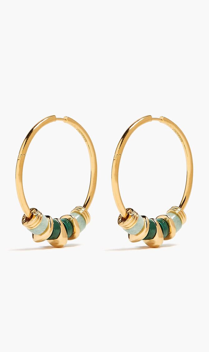 Abacus Beaded Large Hoop Earrings