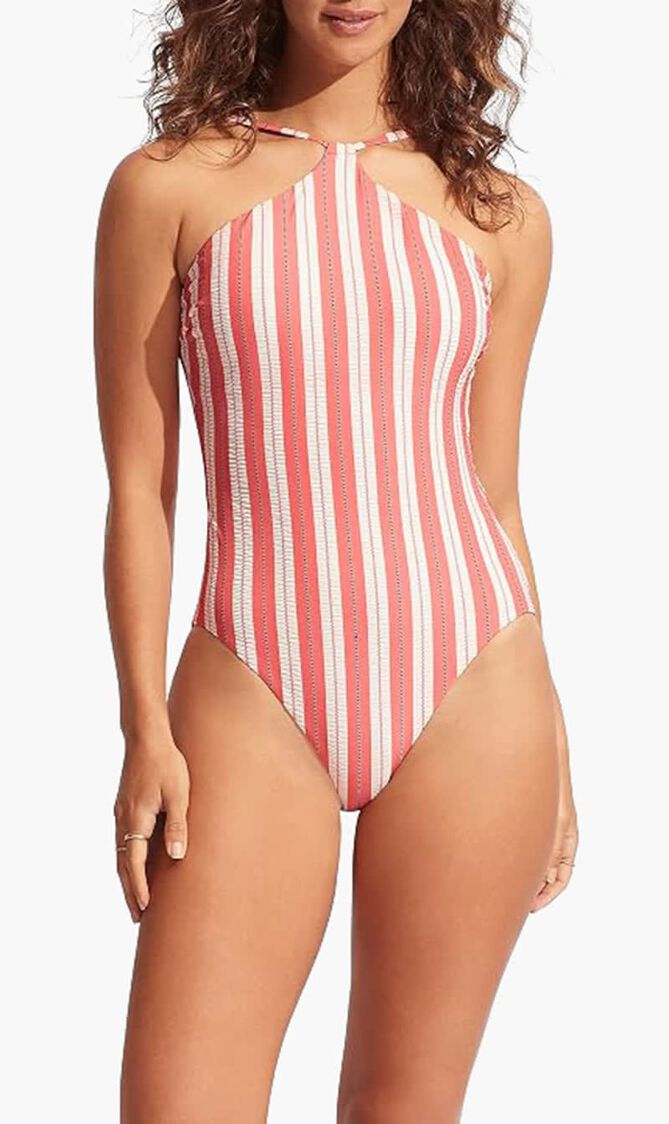 High Neck Halter One Piece