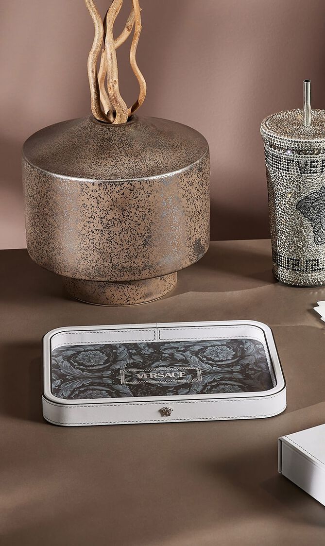 Home Grey Tray with Barocco pattern