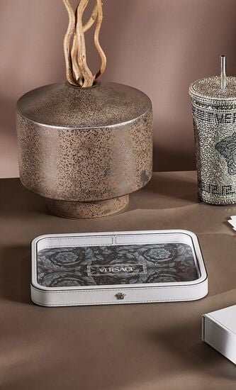 Barocco Trinket Tray Rectangular Small Grey