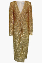 Draped Sequin Cocktail Dress