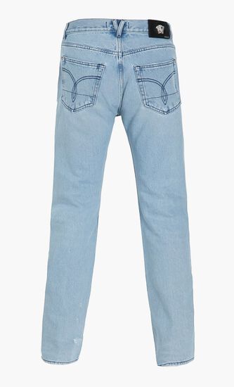 Straight Leg Distressed Jeans