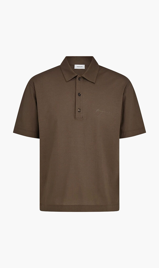 Crepe Voile Polo Shirt