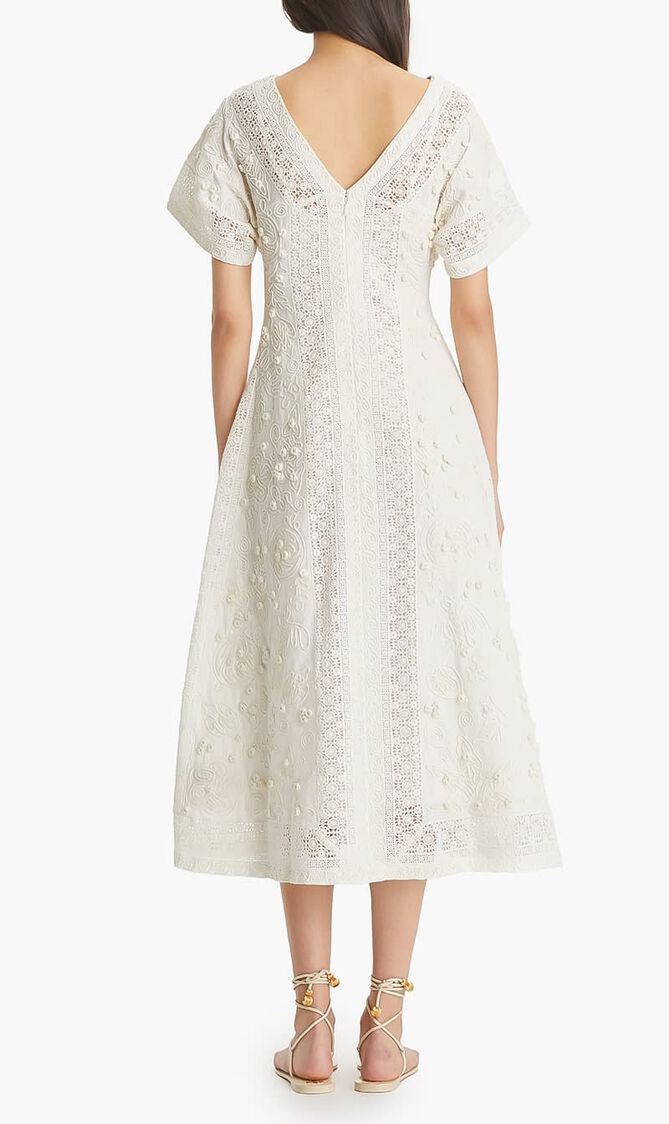 EMBROIDERED LINEN DRESS