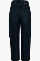 DARK BLUE VINTAGE CROPPED CARG