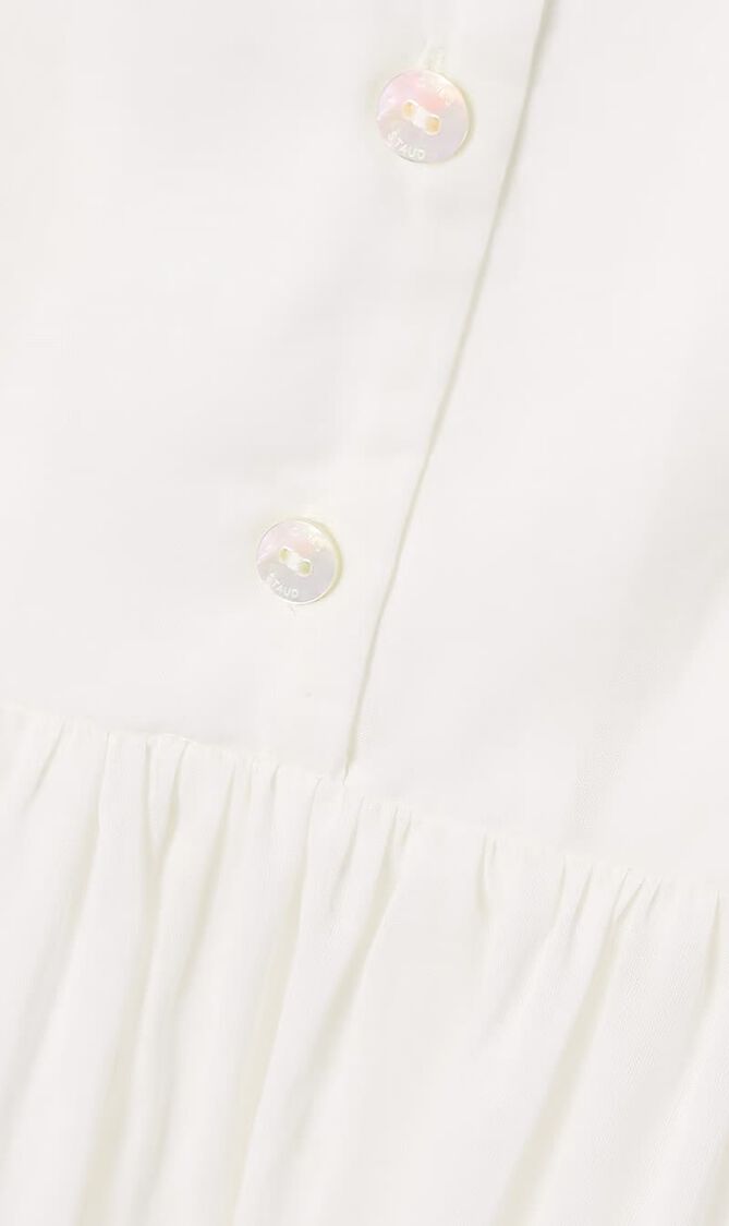Meryl Gathered Cotton Poplin Midi Shirt Dress