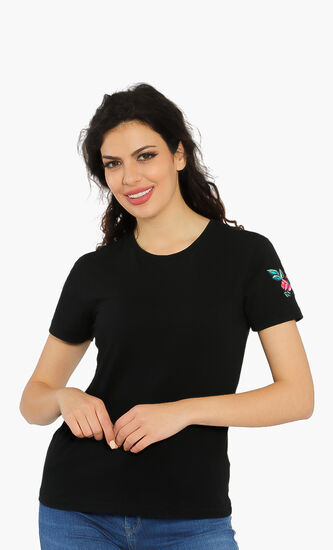 Floral Embroidered T-Shirt