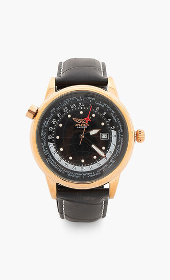 Leather Strap Analog Watch