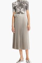 PLEATED MELANGE VISCOSE SKIRT