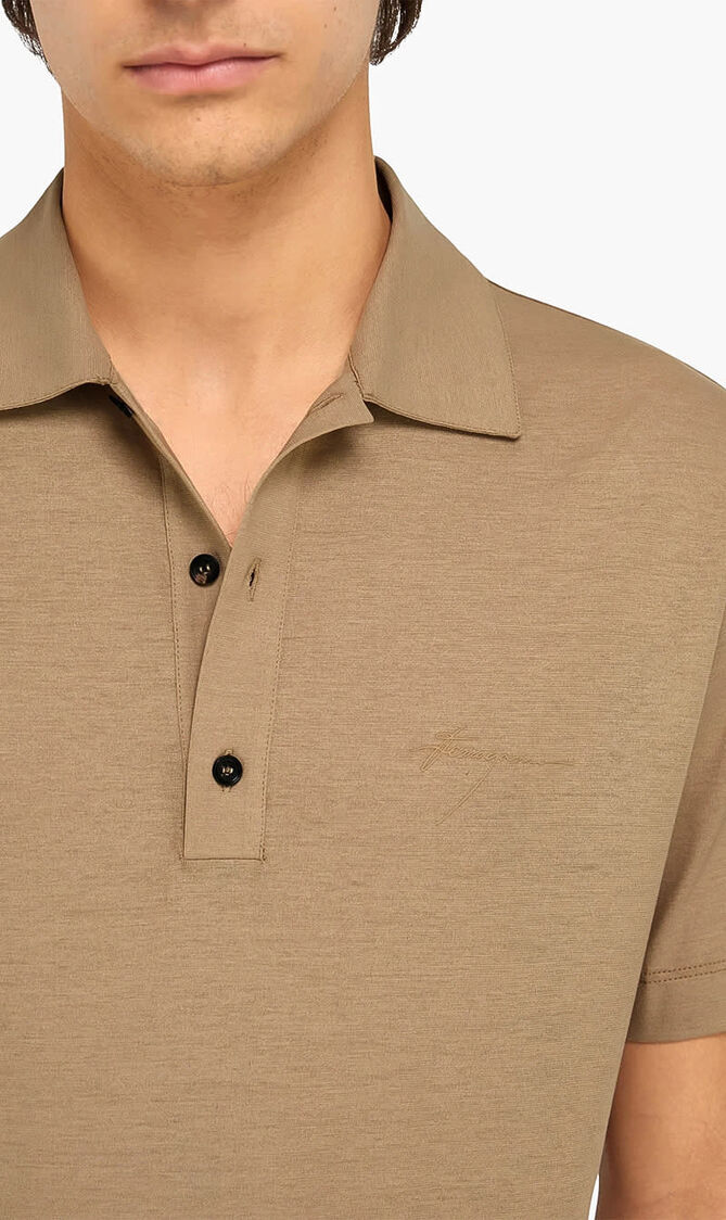 Crepe Voile Polo Shirt