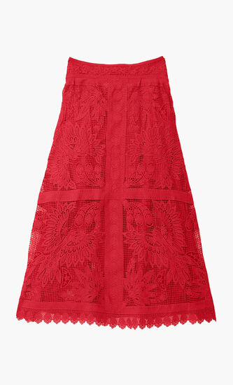 Toucan Guipure Midi Skirt