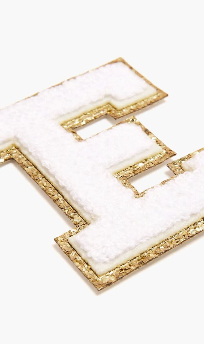 Chenille Sparkle Letter 'E' patch