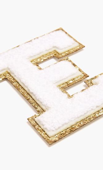 Chenille Sparkle Letter 'E' patch