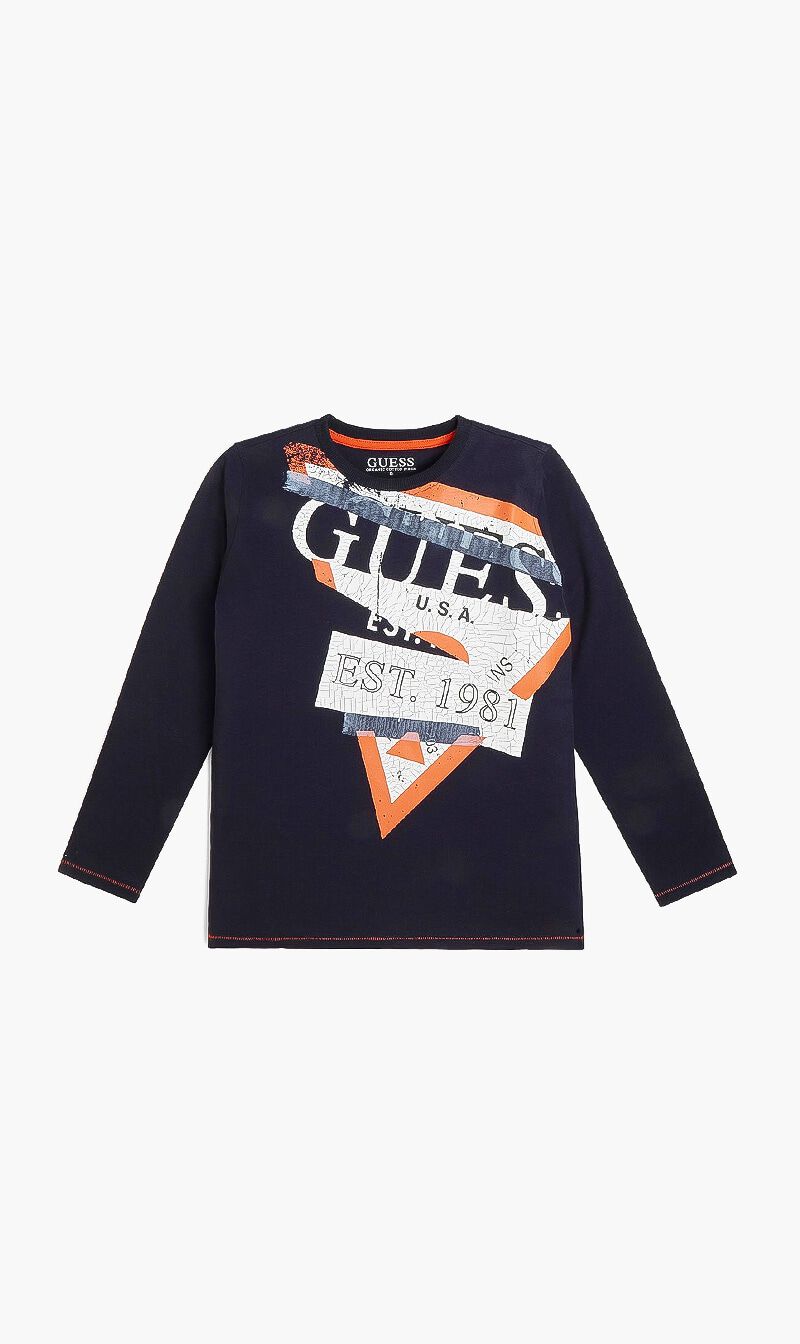 Buy GUESS Logo Long Sleeve Tshirt for SAR 38.50 The Deal Outlet