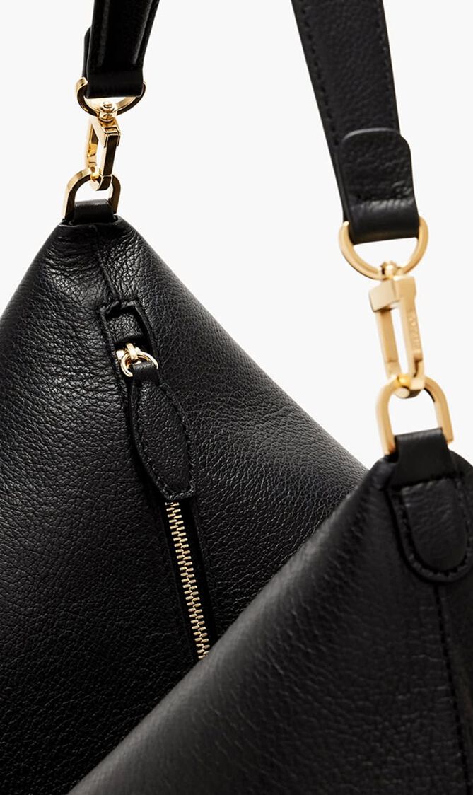 GRAINY LEATHER SCOOP TOTE