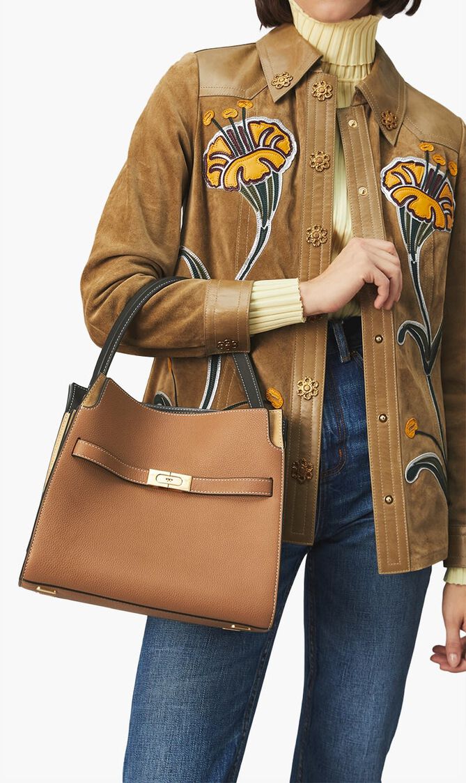 LEE RADZIWILL PEBBLED SMALL DOUBLE BAG