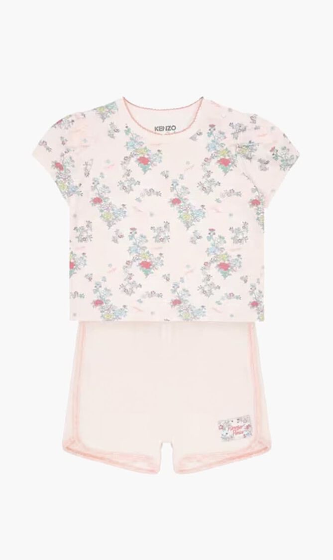 Floral Print T-Shirt and Shorts Set