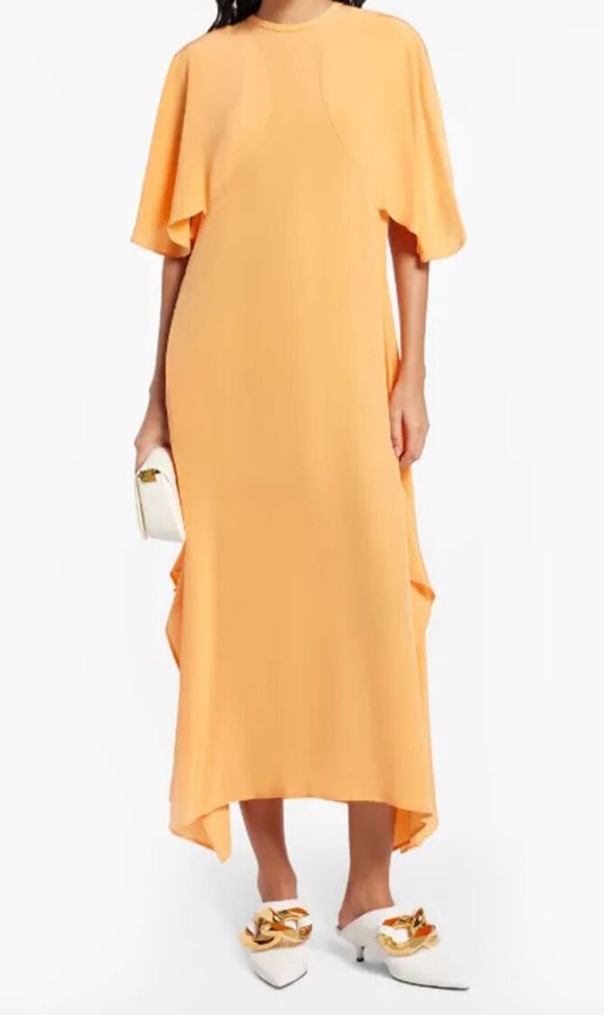 Maxi Dress with Cape Sleeves