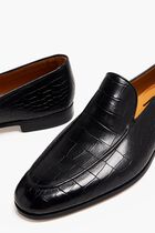 Alligator Effect Leather Loafers