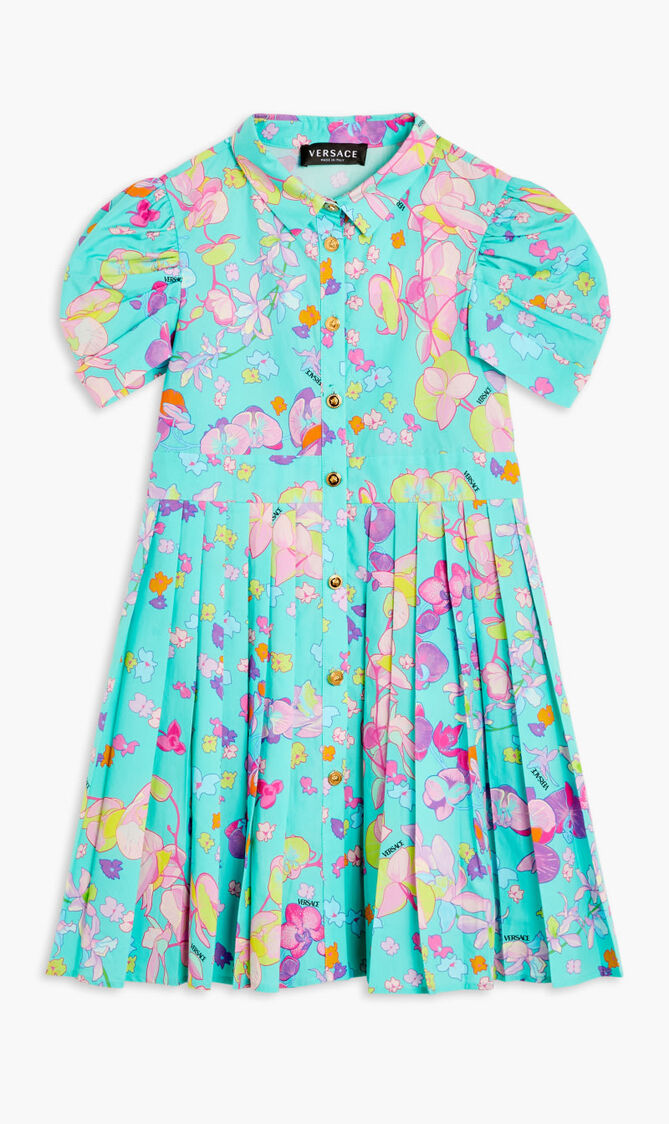 JG SHIRT DRESS PUFF SLEEVE PPLN PLEATED WITH BUTTONS AO ORCHID