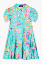 JG SHIRT DRESS PUFF SLEEVE PPLN PLEATED WITH BUTTONS AO ORCHID