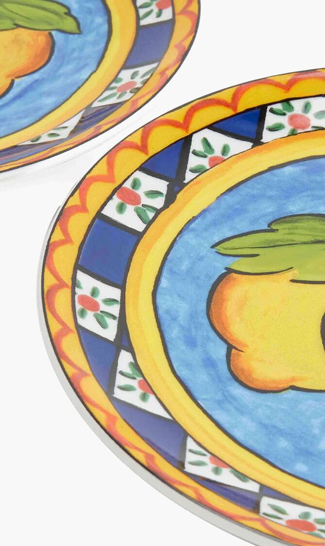 Carretto Lemon Bread Plate Round 17cm Set Of 2