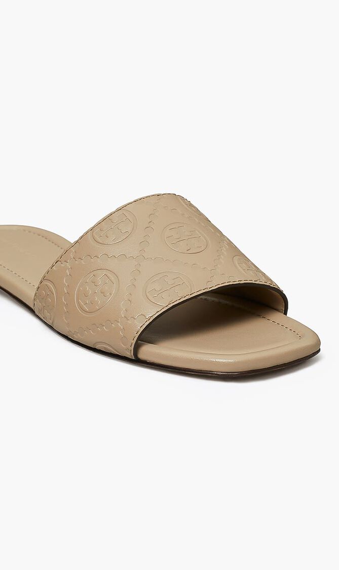 T MONOGRAM EMBOSSED SLIDE
