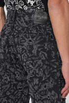 TATTOO LASER TAPERED JEANS BLACK WHITE