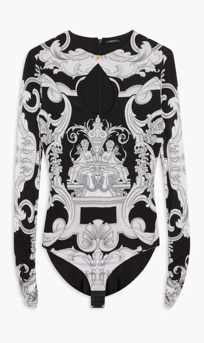 BODYSUIT LS KEYHOLE BAROQUE AO PRINT