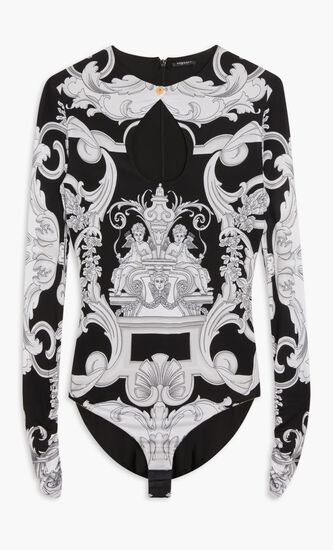 BODYSUIT LS KEYHOLE BAROQUE AO PRINT