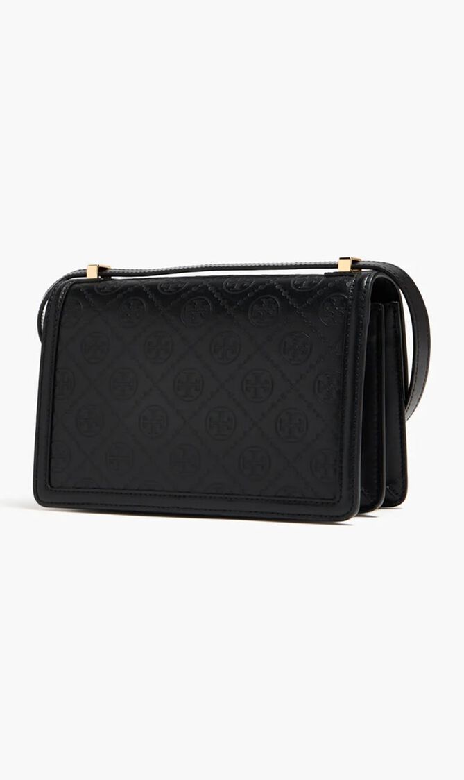 T Monogram Leather Shoulder Bag