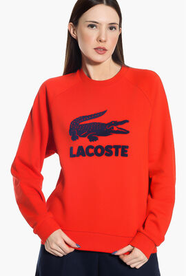 Oversized Croc Print Fleece Sweatshirt