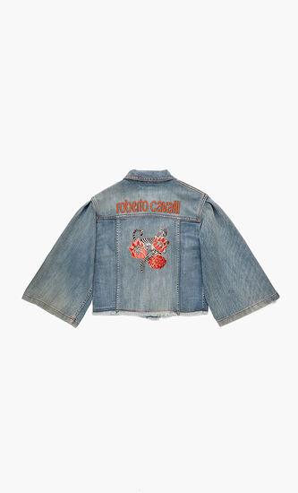 Embroidered Logo Denim Jacket