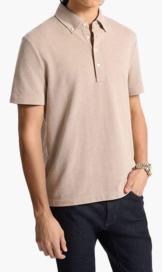 Cotton Blend Piqué Oxford Shirt