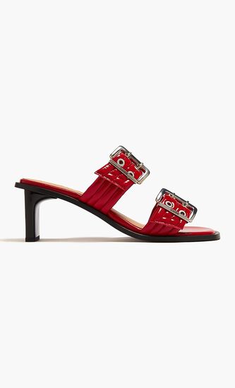 Feminine Buckle Mule Sandal Naplack