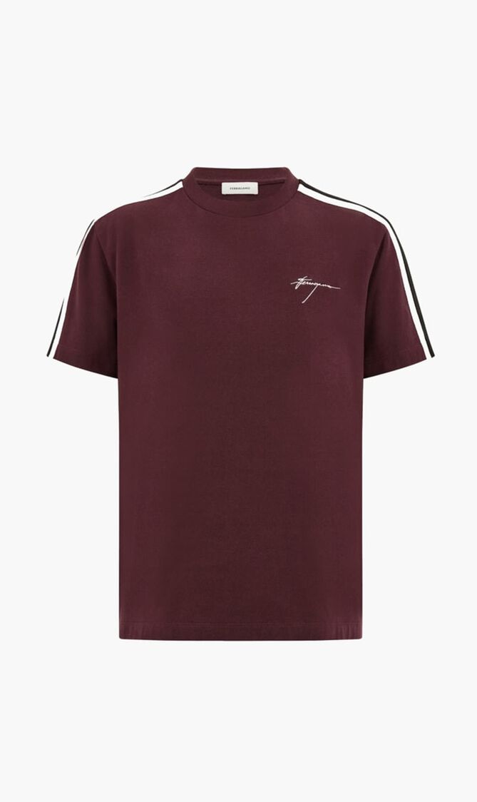 Short Sleeved T-Shirt with Contrasting Stripe